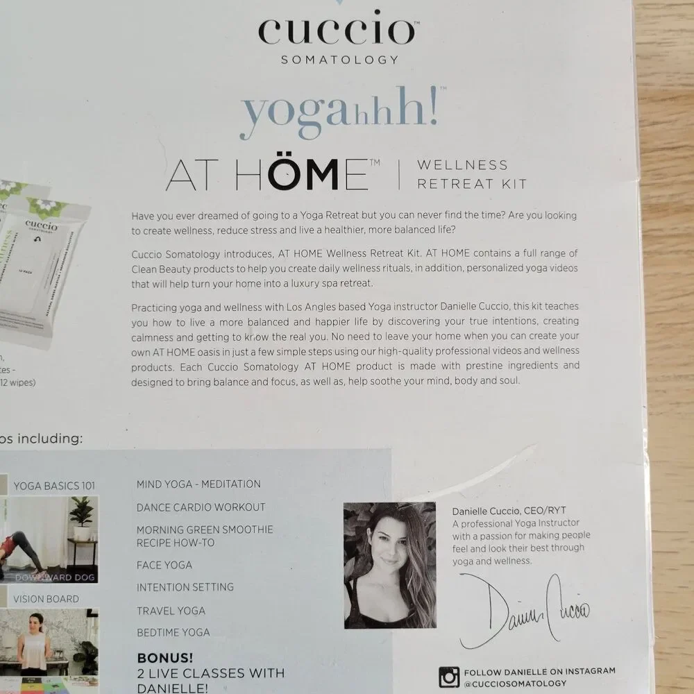 Cuccio Somatology At Home YOGAHHH Retreat Kit Milk Bath Balm Mist Yoga Video NEW